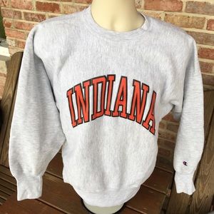 Champion Reverse Weave Gray Sweatshirt Med Indiana